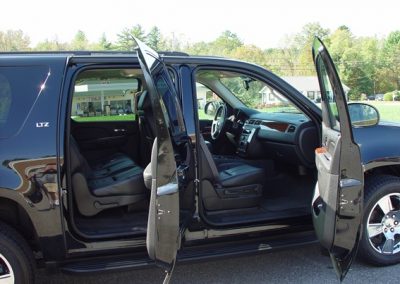 Suburban SUV open doors